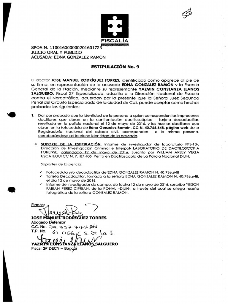 Cuaderno Estipulaciones 2 Huella Dactilar Cumplimiento De La Ley