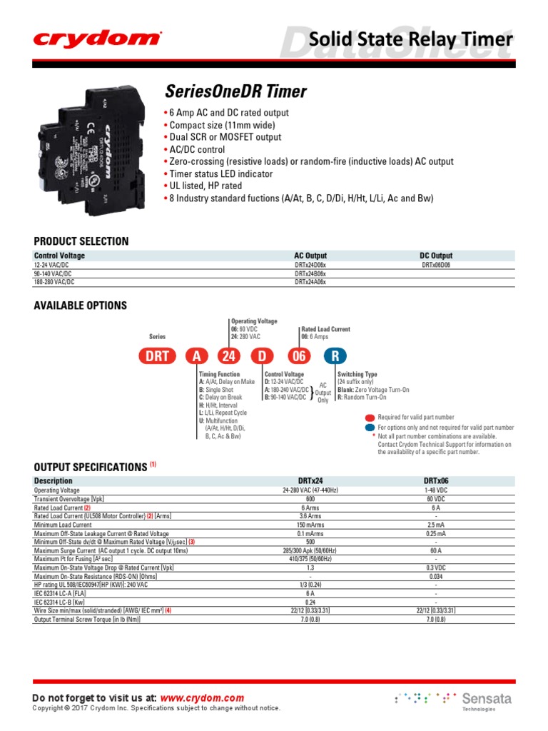 DATA SHEET Dr-Relay-Timer | PDF | Relay | Alternating Current