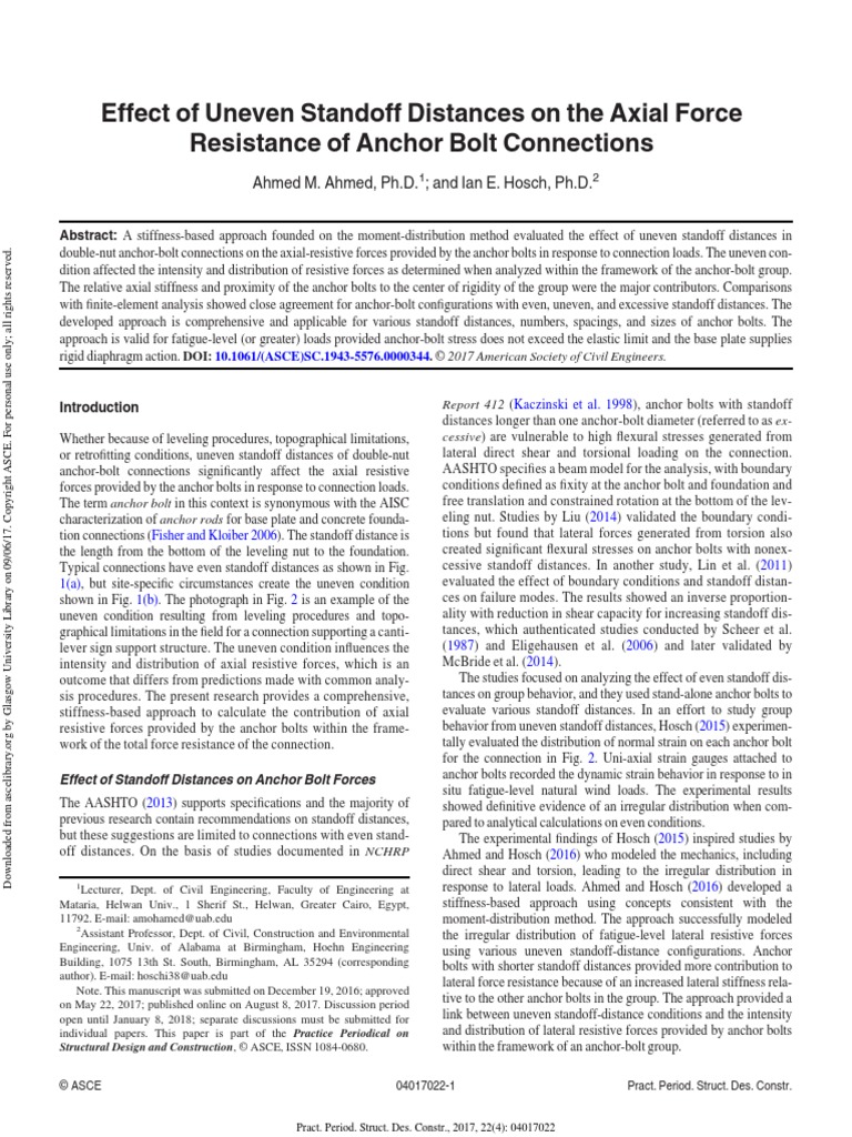 Standoff Distance Aisc PDF Stiffness Bending
