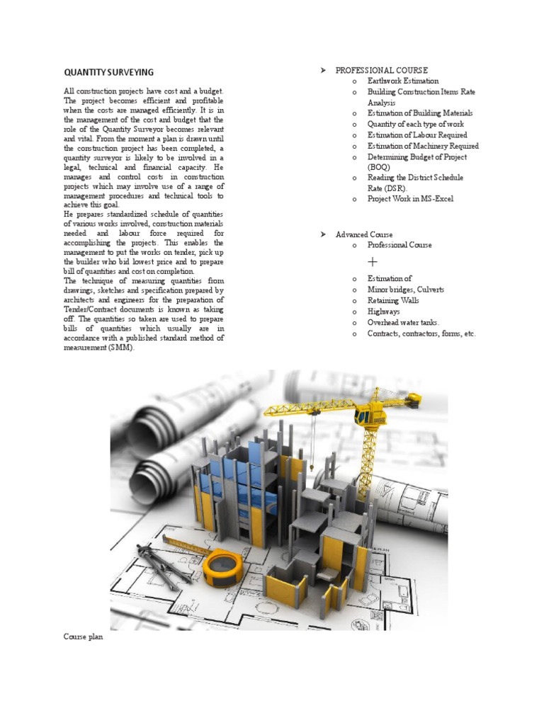 Quantity Surveying Course Overview | PDF | Technology & Engineering