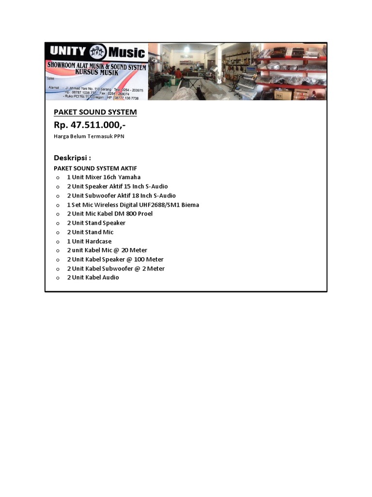 Paket Sound System Profesional | PDF