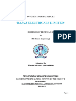 Bajaj Electricals Limited: Summer Training Report