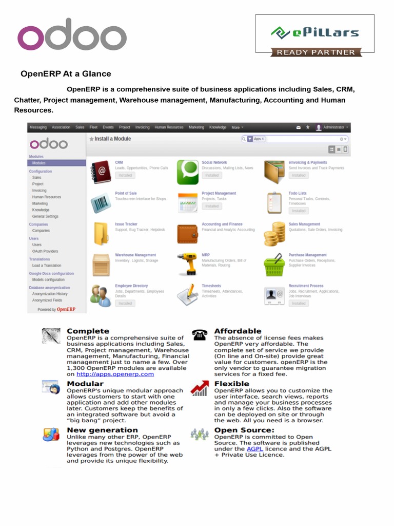 Odoo Openerp Brochure PDF | PDF
