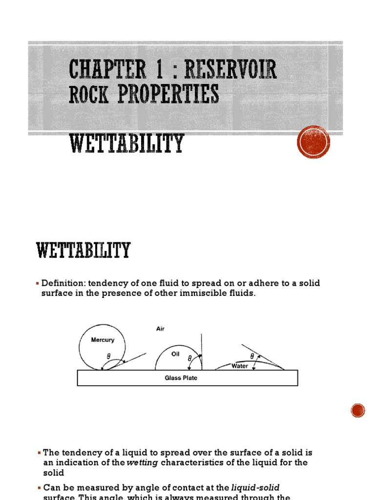 Wettability and Surface Tension Dynamics | PDF | Petroleum Reservoir ...
