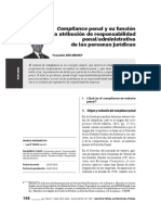 Compliance penal y su función en la atribución de responsabilidad penal/administrativa de las personas jurídicas