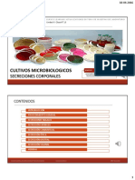 Unidad V Clase 13 CULTIVO DE SECRECIONES CORPORALES