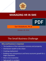 Managing HR in Sme: Sari Sitalaksmi, PH.D