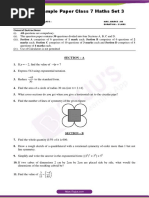 CBSE Sample Paper Class 7 Maths Set 3: All Questions Are Compulsory