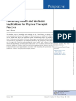 Perspective: Promoting Health and Wellness: Implications For Physical Therapist Practice