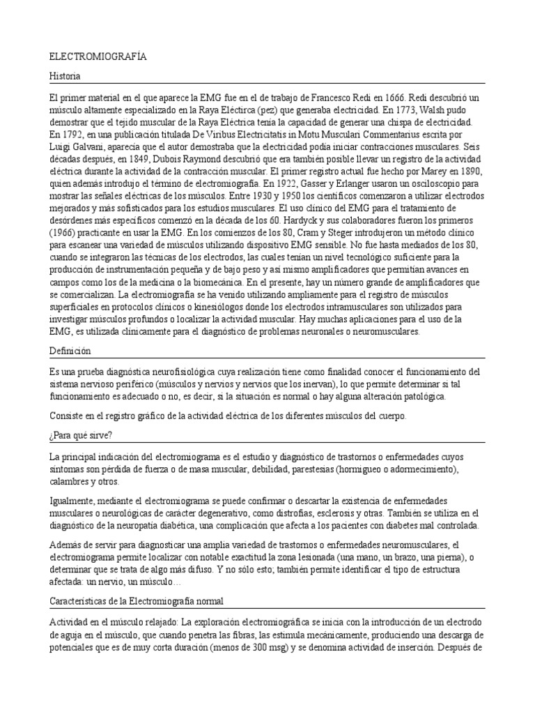 Electromiografía: Diagnóstico y Normalidad | PDF | Electromiografia ...