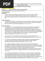 3-Part Lesson Plan For Hpe 1 Healthy Living Strand - Sexual Health Consent and Sexual Violence Andrew K