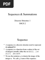 Sequences & Summations: Discrete Structure 1 Bscs 2