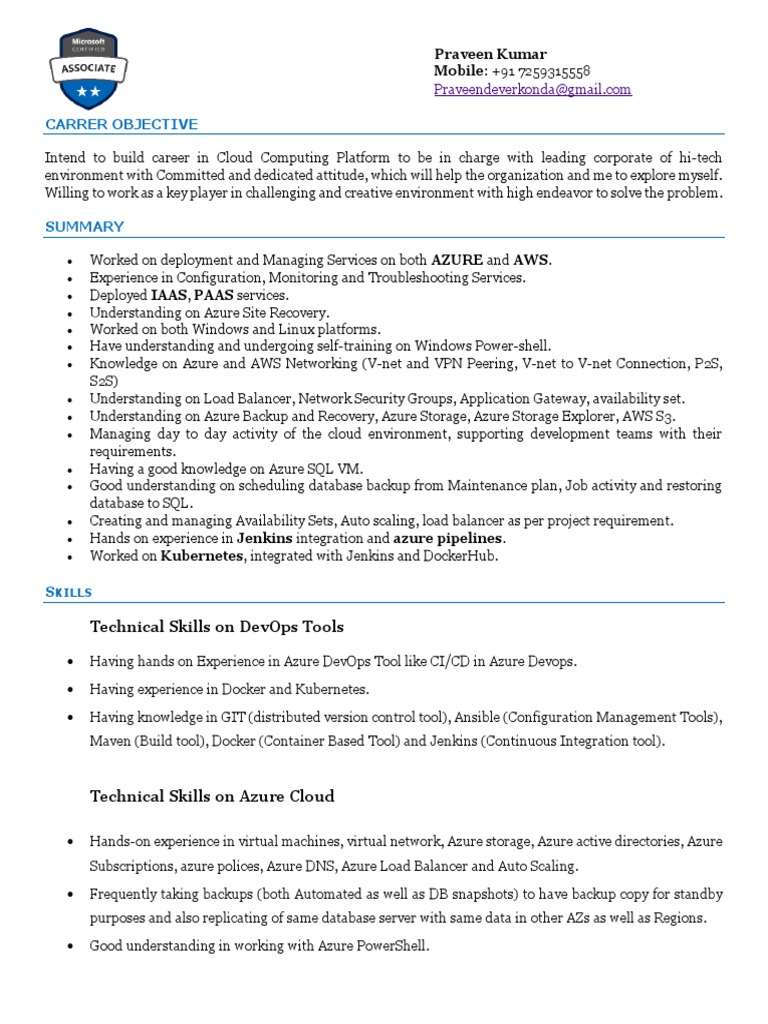 azure-administrator-resume-pdf-microsoft-azure-amazon-web-services