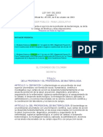 LEY 841 DE 2003 Ley del Bacteriólogo.pdf