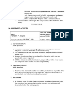Module No. 2 Iv. Assessment Activities: Ronalyn P. Magno Filipino Ii-B