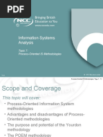 Information Systems Analysis: Topic 7: Process-Oriented IS Methodologies