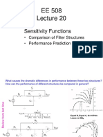 Sensitivity Functions: Comparing Filter Structures