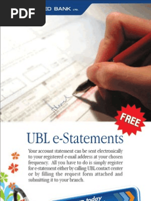 E Statement 1 Email Address Deposit Account