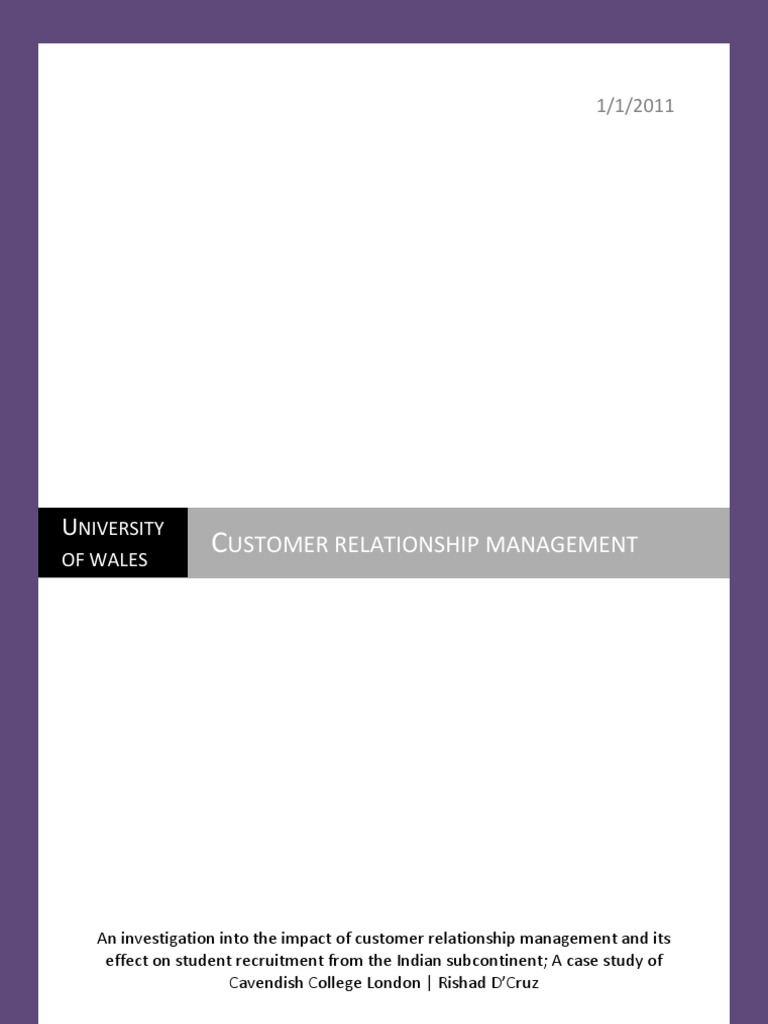 dissertation on customer relationship management