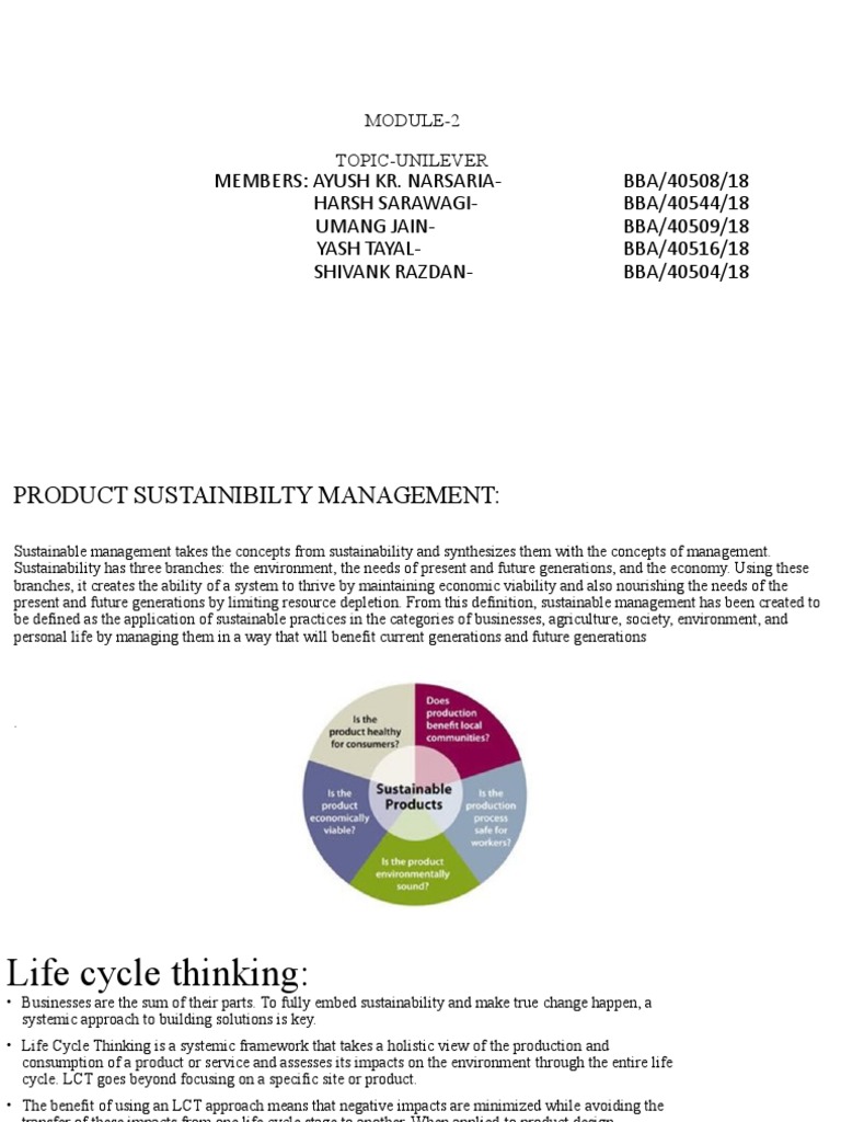 Module2 TopicUnilever PDF Life Cycle Assessment Product Lifecycle