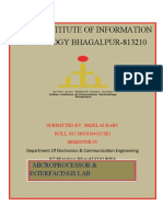 Indian Institute of Information Technology Bhagalpur-813210: Microprocessor & Interfacings Lab