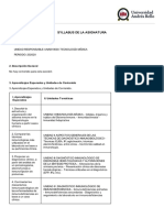 Syllabus de La Asignatura: Universidad Andrés Bello