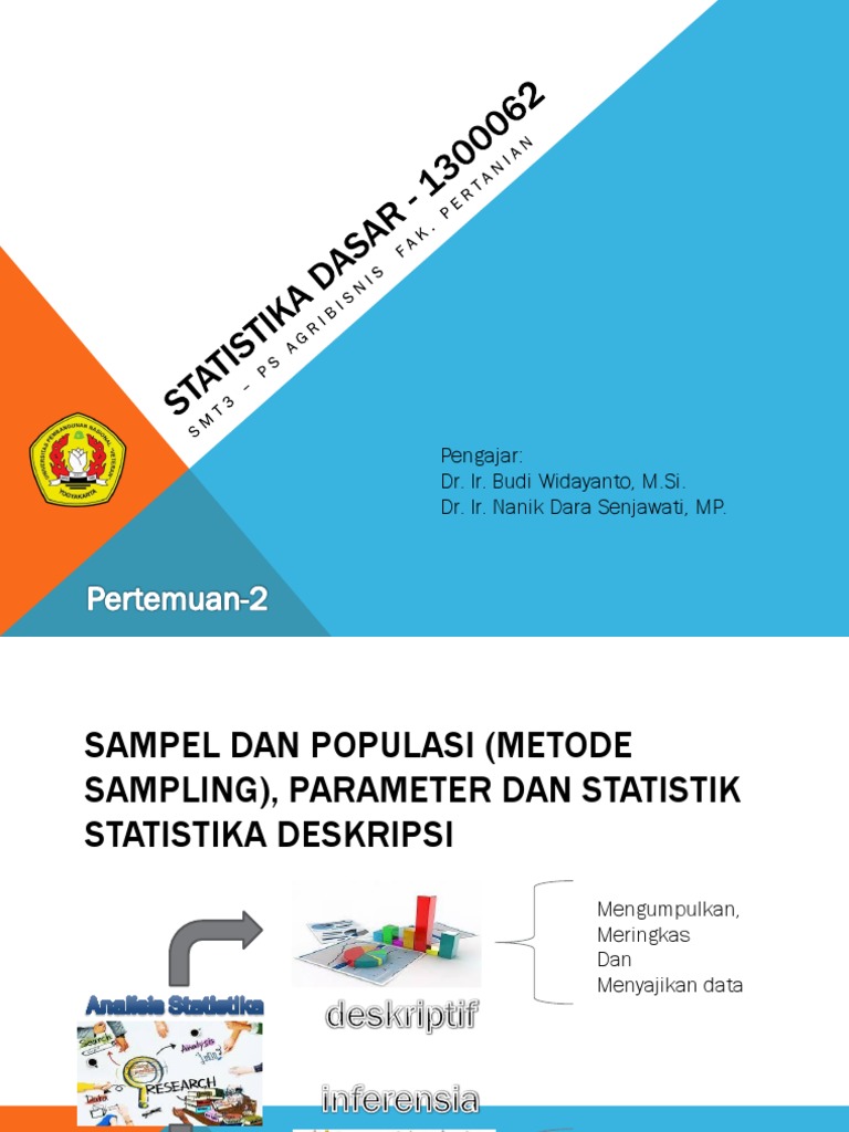 MATERI 2 Sampel Dan Populasi (Metode Sampling), Parameter Dan Statistik ...