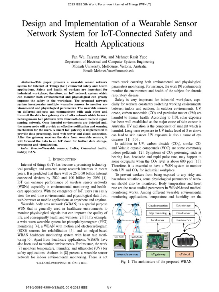 26.design and Implementation of A Wearable Sensor | PDF | Internet Of ...
