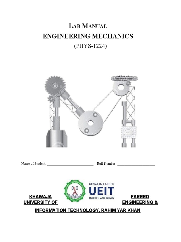 Mechanics Lab Manual (21-3-2019) | PDF | Friction | Force