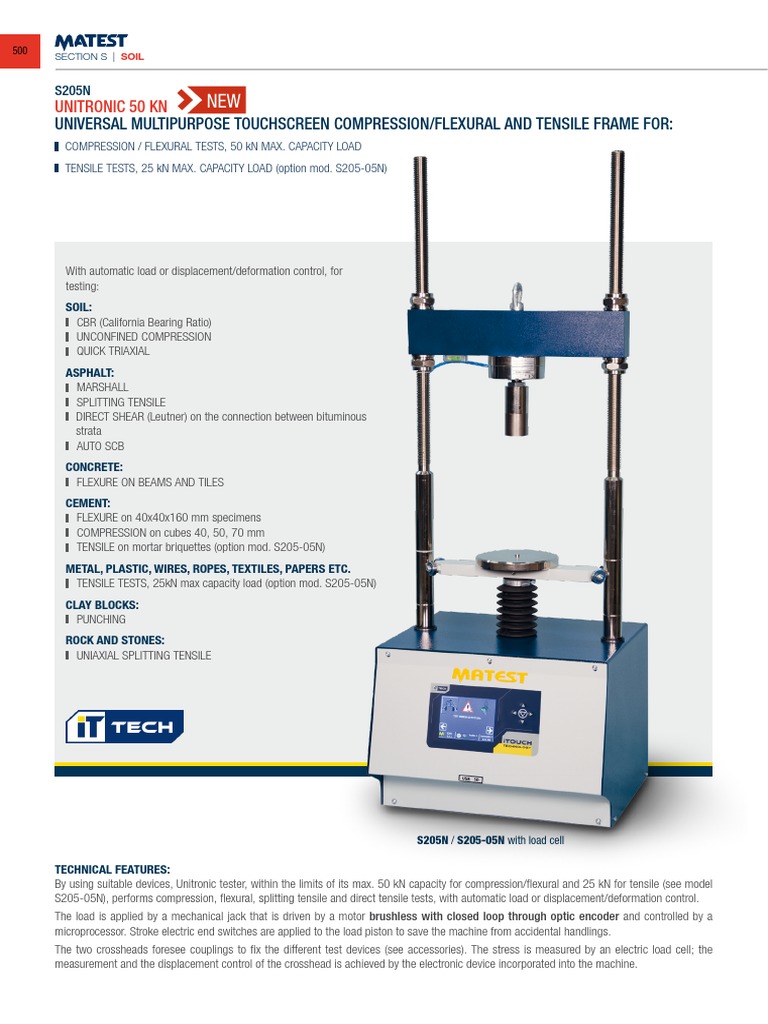 Universal Multipurpose Touchscreen Compression/Flexural and Tensile ...