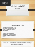 Calculations in MS Excel