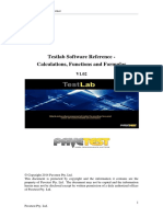 Testlab Software Reference Manual - Functions and Formulas