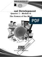 Personal Development: Quarter 1 - Module 6: The Powers of The Mind