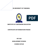 OFC 018 Development Studies Course Outline