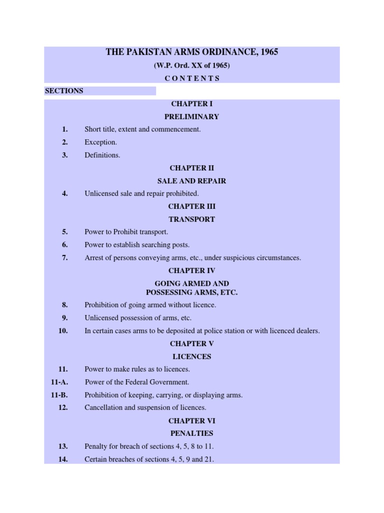 Pakistan Walkie Talkies Law PDF Gun Magistrate