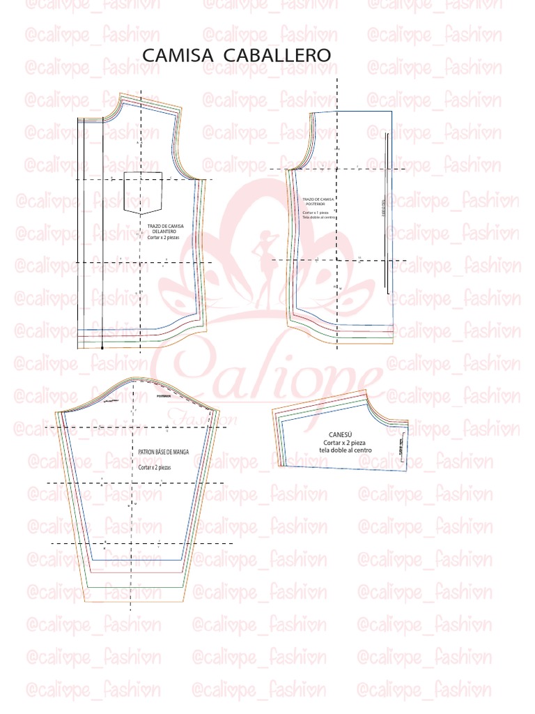 Molde de Camisa Caballero | PDF | Softlines (venta minorista) | Moda, image size:768x1024