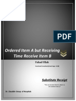 Ordered Item A But Receiving Time Receive Item B: Substitute Receipt