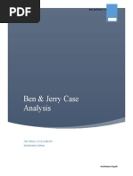 Ben & Jerry Case Analysis: Itb Final Assessment