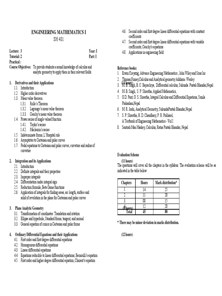 Engineering Math PDF Differential Calculus Equations