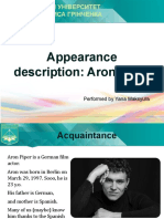 Appearance Description. Aron Piper