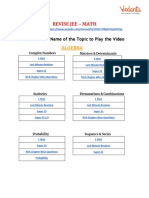 Click On The Name of The Topic To Play The Video: Revise Jee - Math