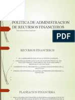 POLITICA DE ADMINISTRACION DE RECURSOS FINANCIEROS