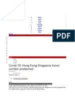 Covid-19: Hong Kong-Singapore Travel Corridor Postponed