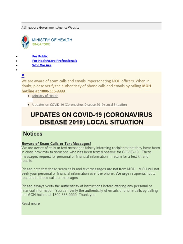 A Singapore Government Agency Website | PDF | Health Care | Infection