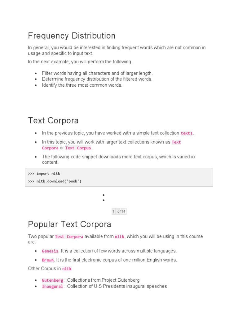 Analyzing Text Corpora Frequencies | PDF