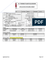 Cv. Thomas Fajar Sulaksono: Application For Employment