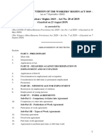 Consolidated Version of The Workers' Rights Act 2019 As at 7 September 2020 PDF