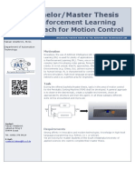 Bachelor/Master Thesis: Reinforcement Learning Approach For Motion Control
