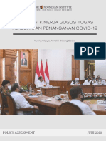 Policy Assessment The Indonesian Institute 2020 Vunny Wijaya Evaluasi Kinerja Gugus Tugas COVID 19 PDF