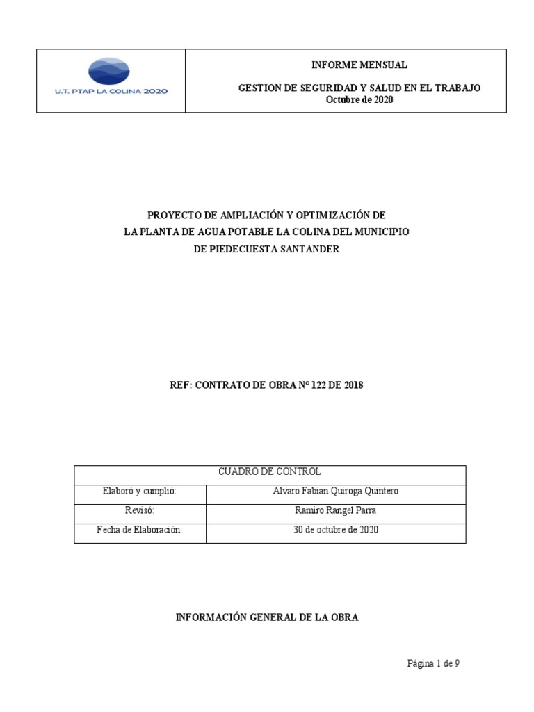 Informe Mensual Octubre PDF Encendiendo Bienestar